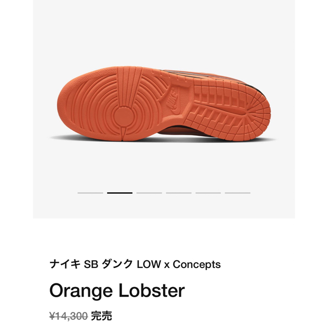 新品箱のまま！NIKE ダンクLOW Orange lobster 27サイズ