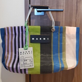 マルニ(Marni)のMARNI　マルニ　ストライプ　バッグ　フラワーカフェ(ハンドバッグ)