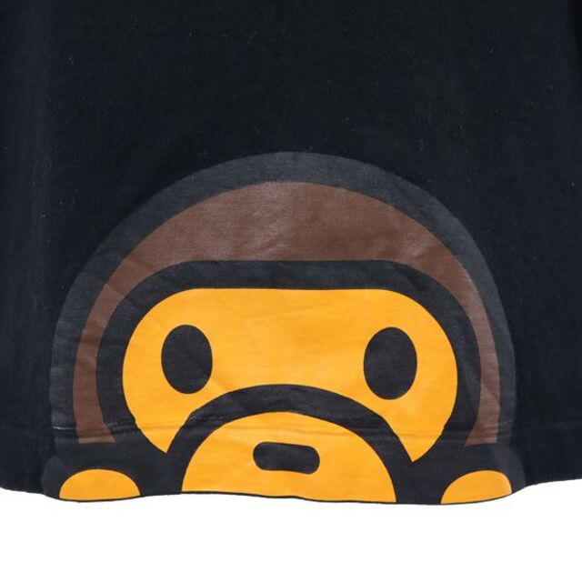 アベイシングエイプ クルーネック ベイビーマイロ プリント 半袖 Tシャツ S 黒系 A BATHING APE 日本製 BABY MILO メンズ   【220829】 メール便可