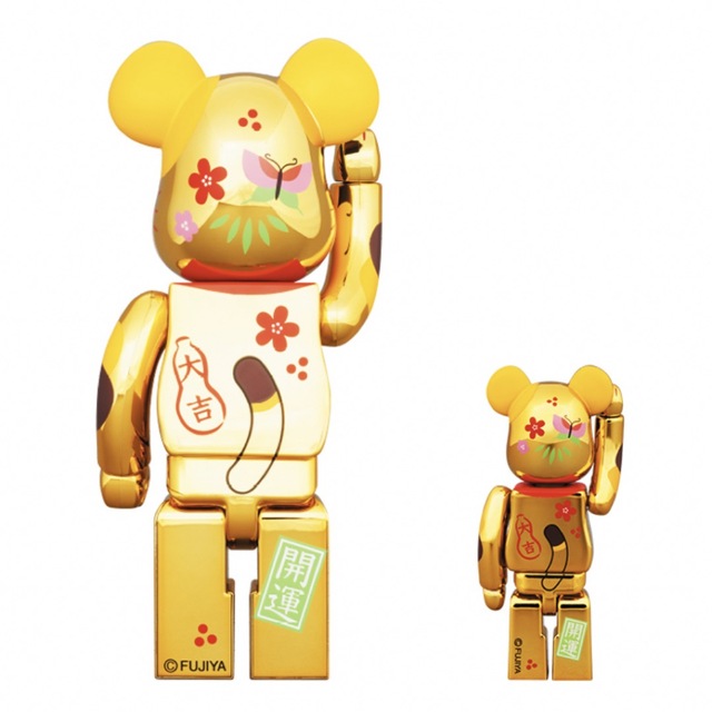 BE@RBRICK 招き猫 ペコちゃん 福 金メッキ 100% & 400% | www