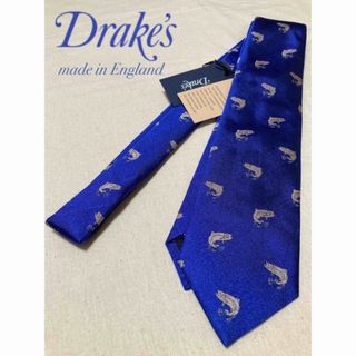 ドレイクス(DRAKES)の【新品】Drake's／ドレイクス／ネクタイ／魚柄／モチーフ／ブルー(ネクタイ)