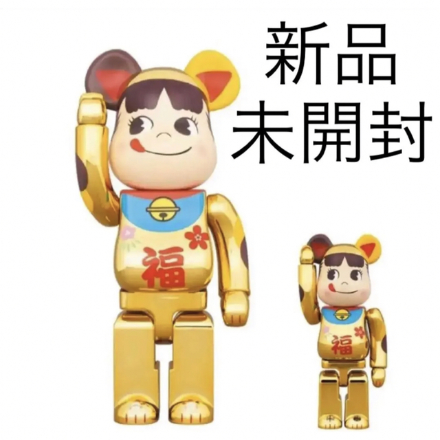 BE@RBRICK 招き猫 ペコちゃん 福 金メッキ 100% & 400%