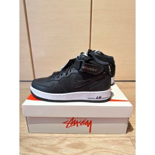 ナイキ(NIKE)のStussy×Nike Air Force 1 Mid"Black/Black"(スニーカー)