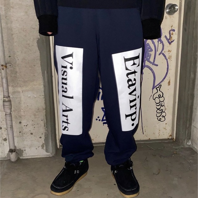 【XL】Etavirp Visual Arts Sweat Pants ネイビー