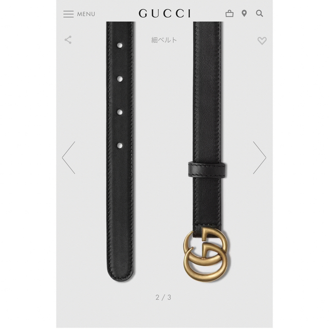 Gucci(グッチ)のGUCCI♡マーモントレザーベルトダブルGバックル レディースのファッション小物(ベルト)の商品写真