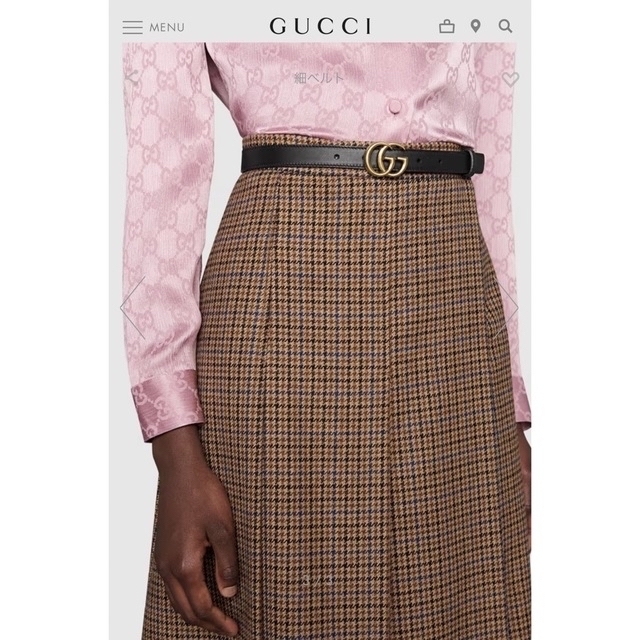 Gucci(グッチ)のGUCCI♡マーモントレザーベルトダブルGバックル レディースのファッション小物(ベルト)の商品写真