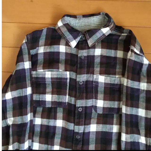 GAP Kids(ギャップキッズ)のリバーシブルチェックシャツ☆エフオーキッズ、ブリーズ、グローバルワーク等お好き方 キッズ/ベビー/マタニティのキッズ服男の子用(90cm~)(ジャケット/上着)の商品写真