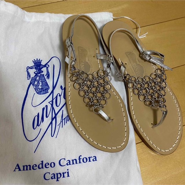 【新品未使用】カンフォラ CANFORA K Silver Sandals