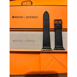 エルメス(Hermes)の【未使用】Apple Watch HERMES黒シンプルトゥールレザーストラップ(レザーベルト)