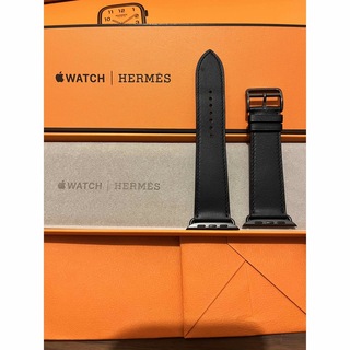 エルメス(Hermes)の【未使用】Apple Watch HERMES黒シンプルトゥールレザーストラップ(レザーベルト)
