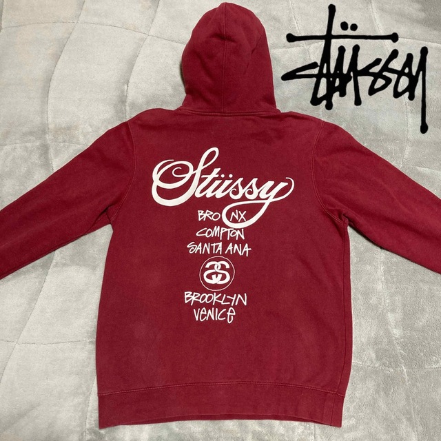 即完モデル‼︎ USA製　STUSSY/ステューシー ワールドツアー パーカー