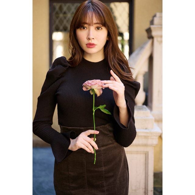 HLT Volume Sleeve Rib Knit Top / black | フリマアプリ ラクマ