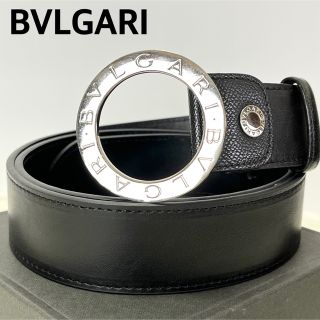 美品 ブルガリ ベルト アショーマ ロゴ刻印 ブラック レザー メンズ 美品 ブルガリ ベルト アショーマ ロゴ刻印 ブラック レザー メンズ