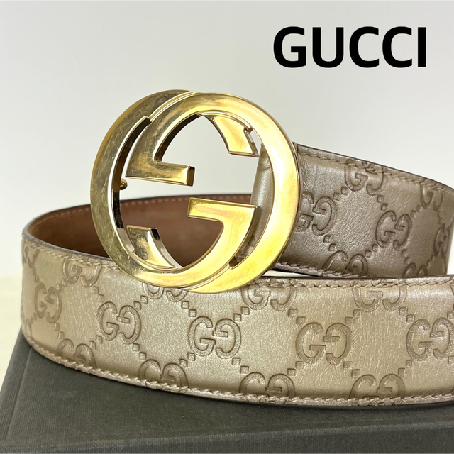 格安saleスタート】 【新品未使用】GUCCI GGバックルベルト ゴールド