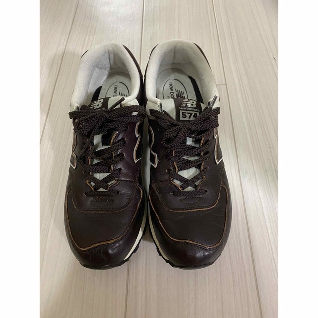 美品 new balance ML574LUA ブラウンレザー スニーカー | フリマアプリ ラクマ