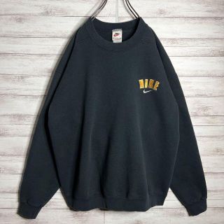 【希少品　美品】ナイキダブル刺繍ロゴ　ゆるだぼ肉厚ユーズドトレーナー　Mサイズ