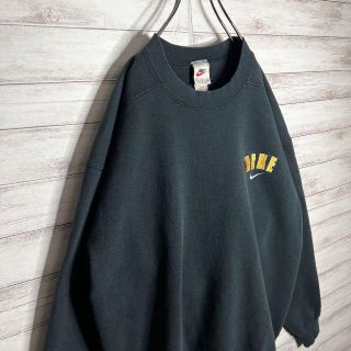 【希少品　美品】ナイキダブル刺繍ロゴ　ゆるだぼ肉厚ユーズドトレーナー　Mサイズ