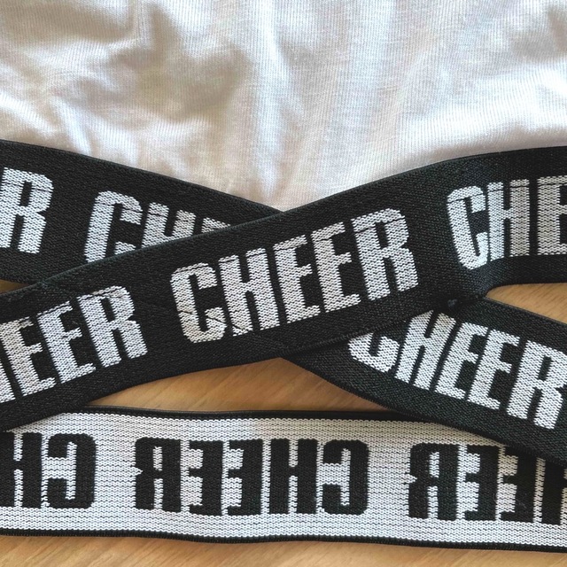 CHEER(チアー)の試着のみ美品♡L★チアー★ロゴテープデザインショート丈タンクトップ☆ダンス キッズ/ベビー/マタニティのキッズ服女の子用(90cm~)(Tシャツ/カットソー)の商品写真