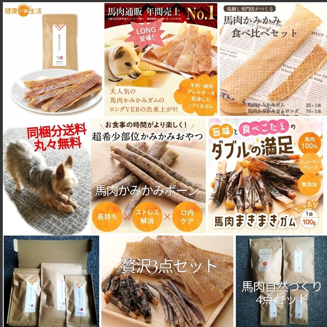 【健康いぬ生活】 馬肉かみかみガム レギュラーサイズ ×１袋 その他のペット用品(ペットフード)の商品写真