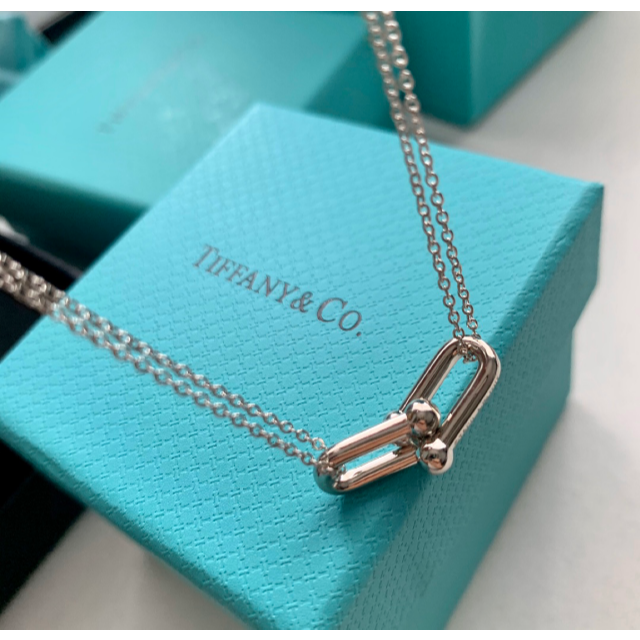 Tiffany & Co. -  ティファニー ハードウェアダブルリンクペンダント　ネックレスk18 yg