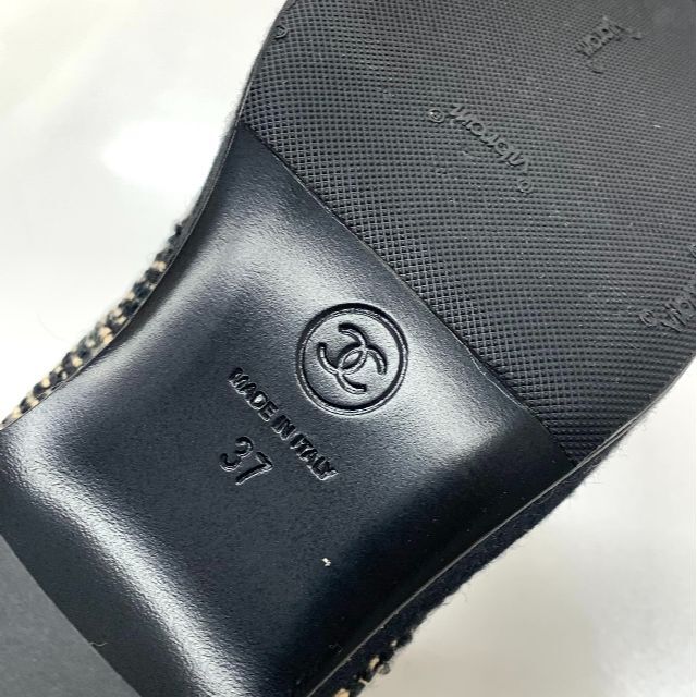 CHANEL(シャネル)の6088 シャネル ウール ツイード ココマーク レースアップ ブーティ レディースの靴/シューズ(ブーティ)の商品写真