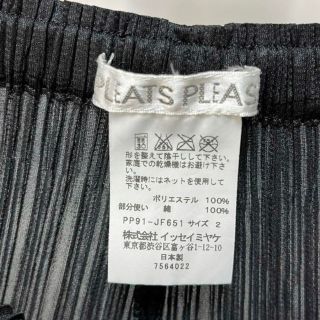 PLEATS PLEASE 柄 プリーツパンツ ブラック ボーダー カラフル-