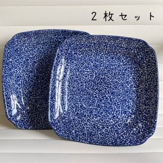 タチキチ(たち吉)のfumi1558様専用　たち吉　唐草　大皿　2枚セット　染付　角皿　蛸唐草(食器)