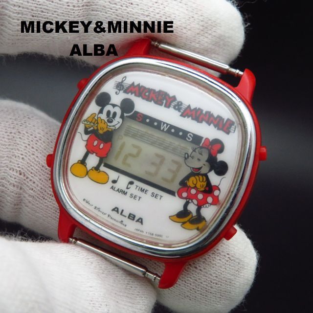 ALBA Disney デジタル腕時計 ミッキーマウス ミニーマウス レトロ | フリマアプリ ラクマ