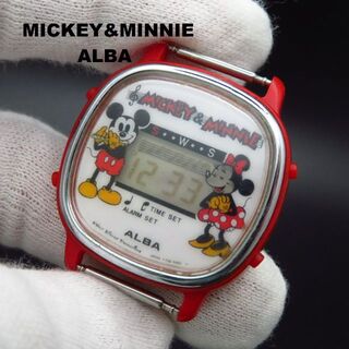 セイコー(SEIKO)のALBA Disney デジタル腕時計 ミッキーマウス ミニーマウス レトロ(腕時計)