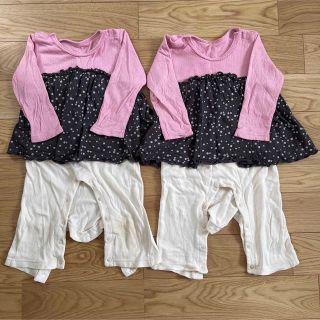 ブランシェス(Branshes)の子供服　ロンパース　80 双子コーデ　ブランシェス(ロンパース)