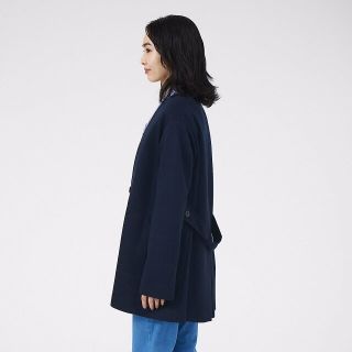 qualite - 【ネイビー】ダブルジャージミドルコートの通販 by qualite