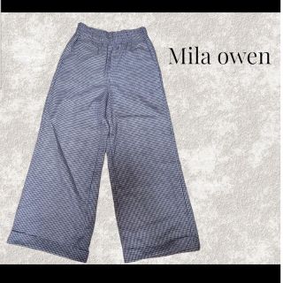 ミラオーウェン(Mila Owen)のMila owen ミラオーウェン 千鳥格子 ハイウエストワイドパンツ 1(バギーパンツ)