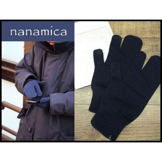 ナナミカ(nanamica)の新品 ナナミカ SUKF197 光電子 ニット グローブ ネイビー FREE ②(手袋)