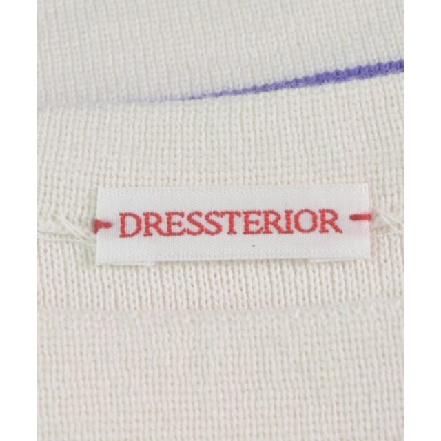 DRESSTERIOR(ドレステリア)のDRESSTERIOR ニット・セーター 34(XS位) 白x紫(ボーダー) 【古着】【中古】 レディースのトップス(ニット/セーター)の商品写真