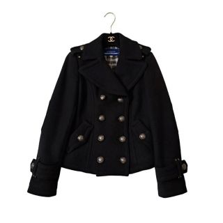 バーバリーブルーレーベル(BURBERRY BLUE LABEL)のバーバリーブルーレーベル ピーコート 36 ブラック(ピーコート)