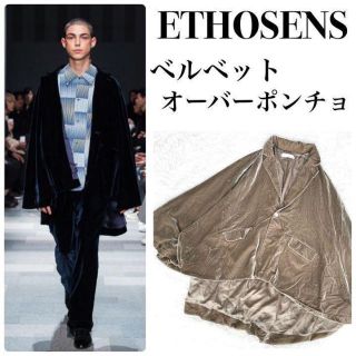 ETHOSENS - 『ETHOSENS』ベルベット ジャケット ポンチョ ベージュの 0