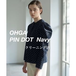 OHGA  PIN DOT  ネイビー  23SS(シャツ/ブラウス(長袖/七分))