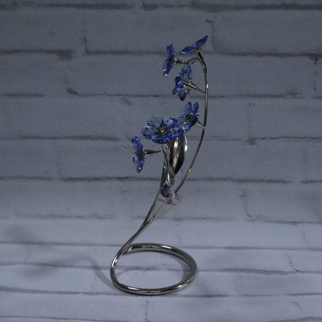 【匿名配送】 SWAROVSKI スワロフスキー 置物 花 青 大 4