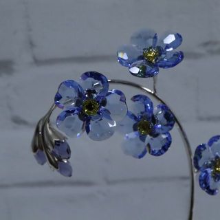 【匿名配送】 SWAROVSKI スワロフスキー 置物 花 青 大