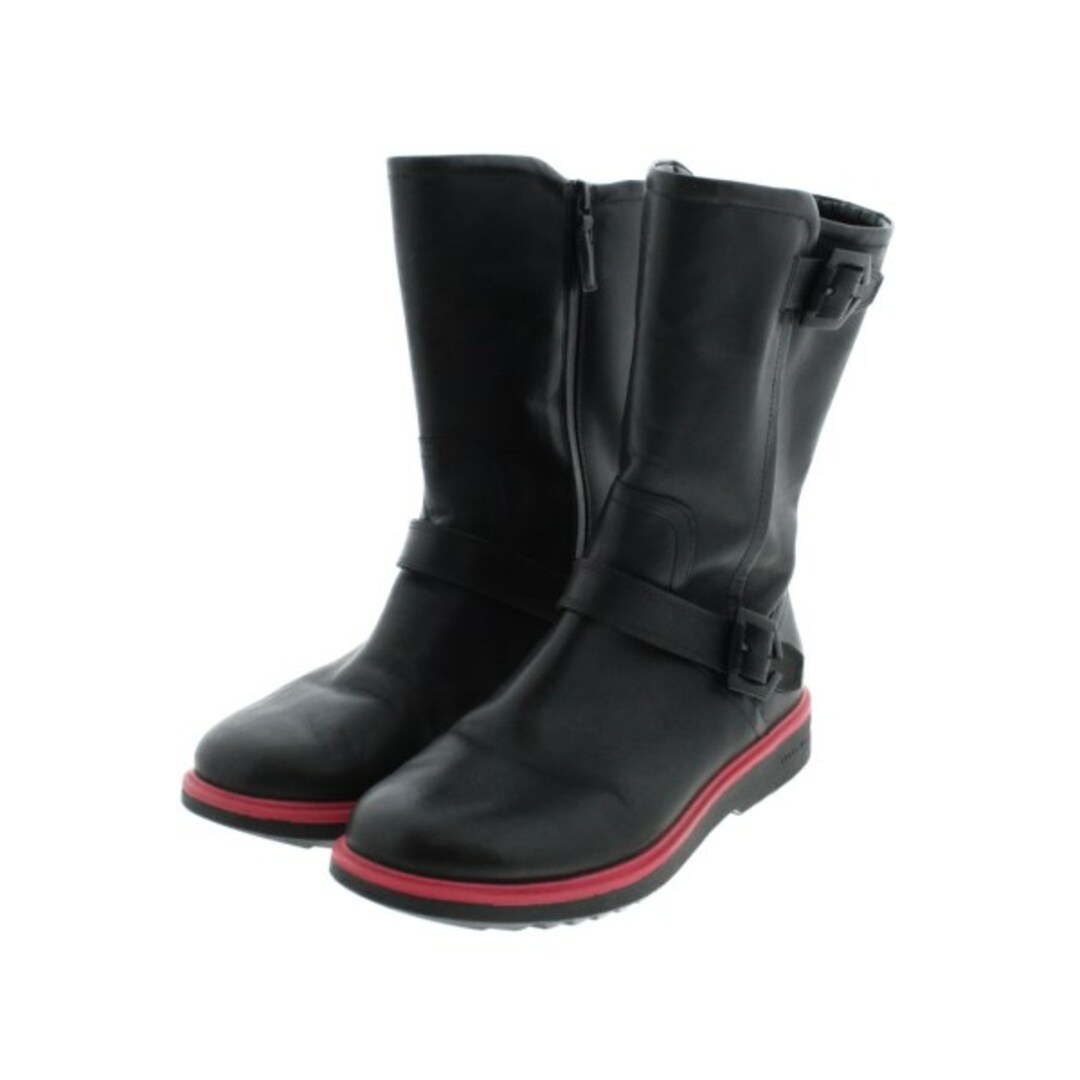 COLE HAAN コールハーン ブーツ 6 1/2(23.5cm位) 黒x赤 - ブーツ