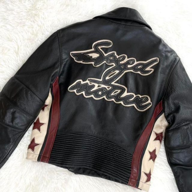 レア『DIESEL』レザー ダブル ライダース ジャケット バックロゴ