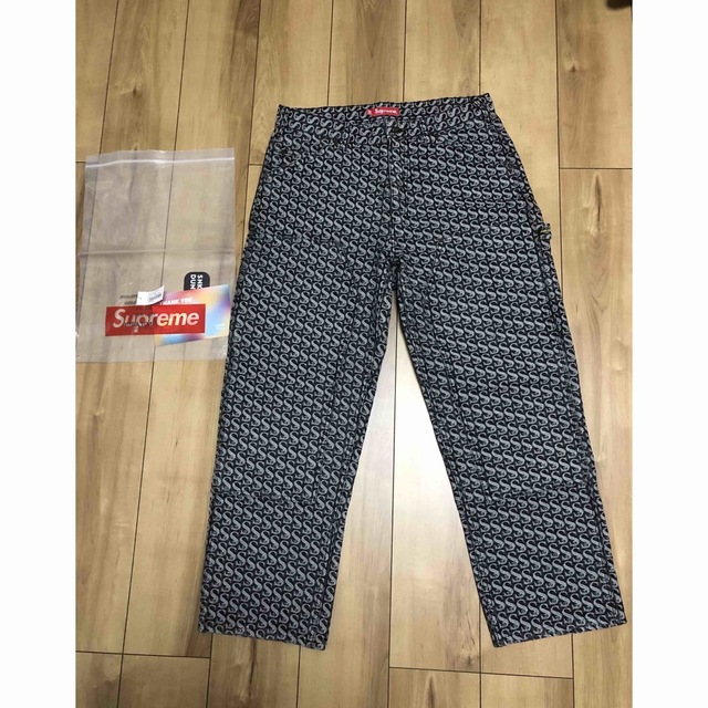 ウエスト80股上34股下69monogram denim painter pants supreme デニム