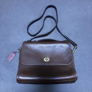 コーチ(COACH)のOLD COACH 2way レザーバッグ　ダークブラウン(ショルダーバッグ)