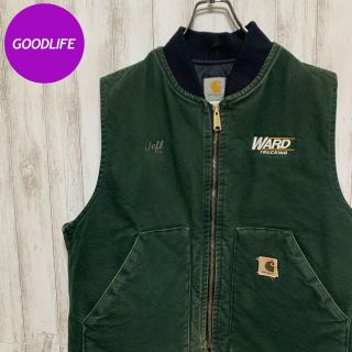 カーハート(carhartt)の【超希少】USA製 カーハート 人気色 刺繍ロゴ ストリート ダック ベスト 緑(ベスト)