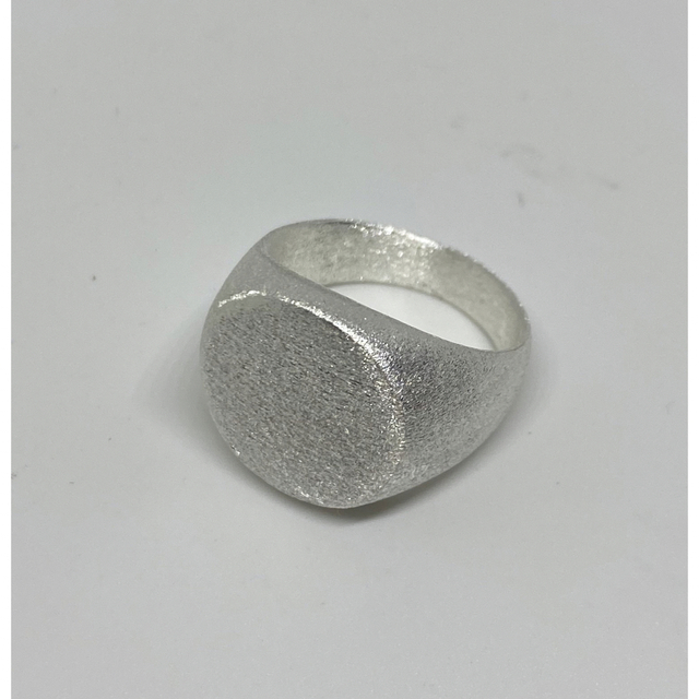 マット　オーバル　スターリングシルバー925リング　印台　高純度　純銀18号B メンズのアクセサリー(リング(指輪))の商品写真