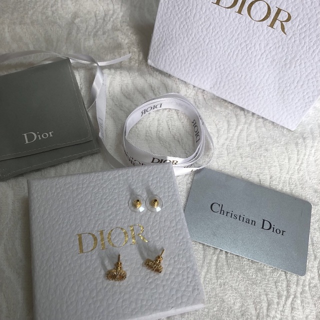 DIOR ゴールドピアス レディース ジルコニア ショッパーセット 【予約