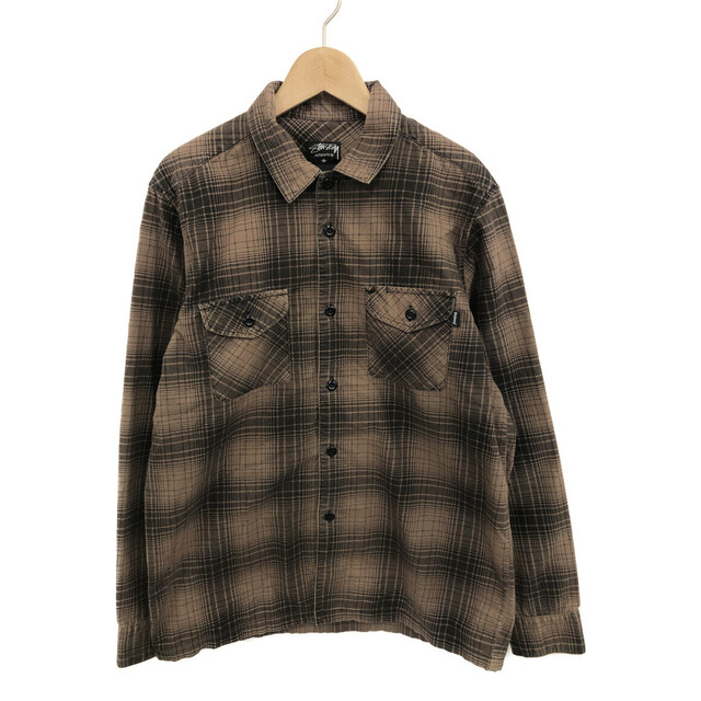 STUSSY - ステューシー STUSSY ネルシャツ ブラウン チェック柄 STUSSY - ステューシー STUSSY ネルシャツ ブラウン チェック柄