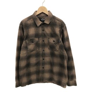 ステューシー(STUSSY)のステューシー STUSSY ネルシャツ ブラウン チェック柄    メンズ M(シャツ)