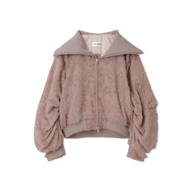 クリスマス特集2022 LILY カットジャガードブルゾン BROWN ブルゾン
