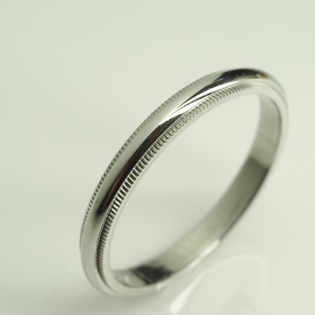 ○TIFFANY&Co. ティファニー Pt950ミルグレインリング 26号-